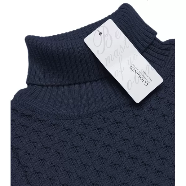 COOFANDY Men's Slim Fit Turtleneck Sweater Casual Knitted Twisted Pullover Solid Sweaters