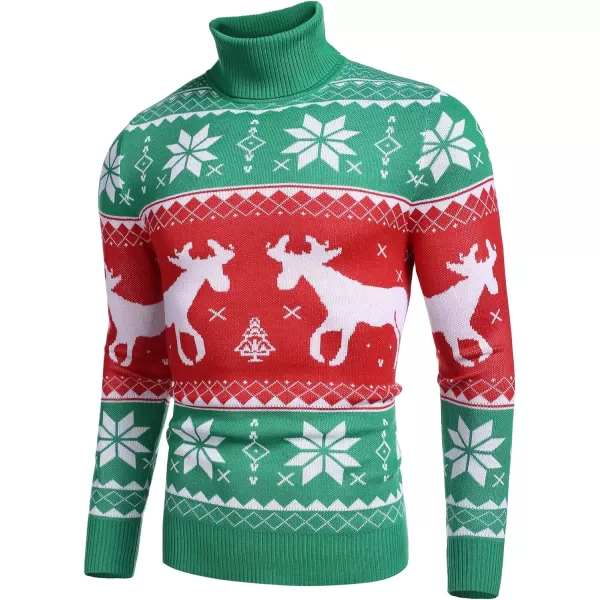 COOFANDY Men's Slim Fit Turtleneck Sweater Casual Knitted Twisted Pullover Solid Sweaters