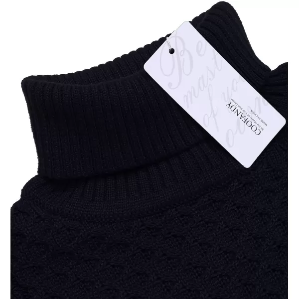 COOFANDY Men's Slim Fit Turtleneck Sweater Casual Knitted Twisted Pullover Solid Sweaters