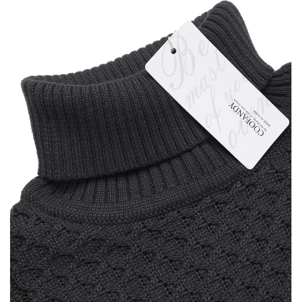 COOFANDY Men's Slim Fit Turtleneck Sweater Casual Knitted Twisted Pullover Solid Sweaters