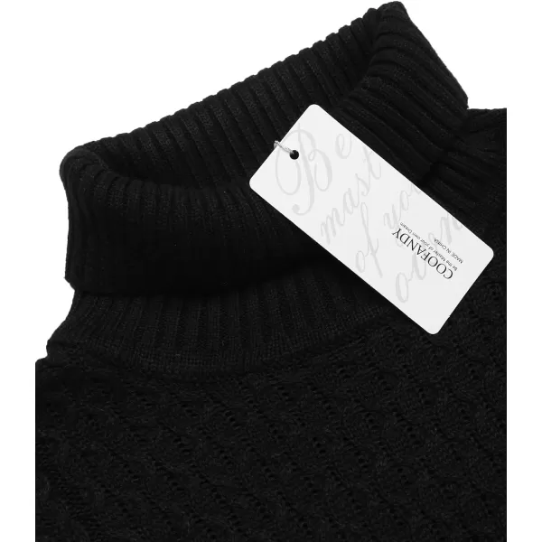 COOFANDY Men's Slim Fit Turtleneck Sweater Casual Knitted Twisted Pullover Solid Sweaters