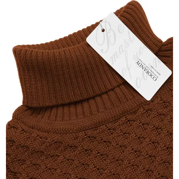 COOFANDY Men's Slim Fit Turtleneck Sweater Casual Knitted Twisted Pullover Solid Sweaters