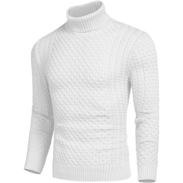 COOFANDY Men's Slim Fit Turtleneck Sweater Casual Knitted Twisted Pullover Solid Sweaters