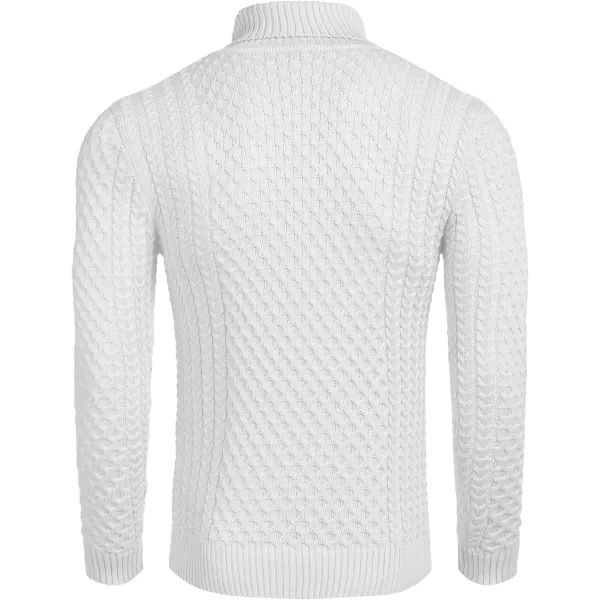 COOFANDY Men's Slim Fit Turtleneck Sweater Casual Knitted Twisted Pullover Solid Sweaters