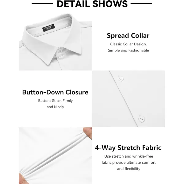 COOFANDY Men's Stretch Dress Shirts Long Sleeve Wrinkle Free Shirt Business Button Down Shirt