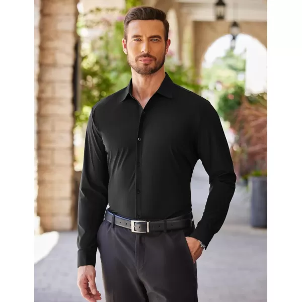 COOFANDY Men's Stretch Dress Shirts Long Sleeve Wrinkle Free Shirt Business Button Down Shirt