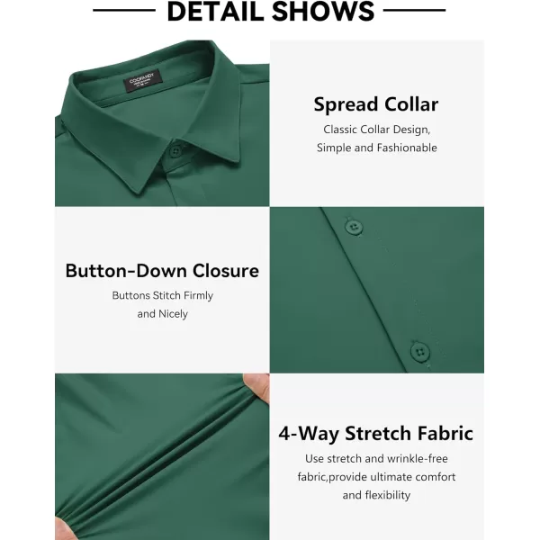 COOFANDY Men's Stretch Dress Shirts Long Sleeve Wrinkle Free Shirt Business Button Down Shirt