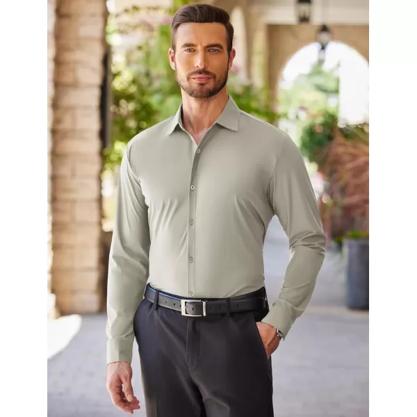 COOFANDY Men's Stretch Dress Shirts Long Sleeve Wrinkle Free Shirt Business Button Down Shirt