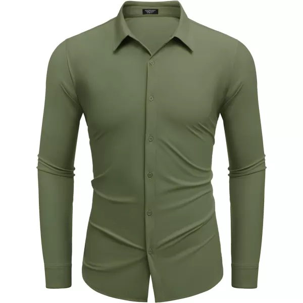 COOFANDY Men's Stretch Dress Shirts Long Sleeve Wrinkle Free Shirt Business Button Down Shirt