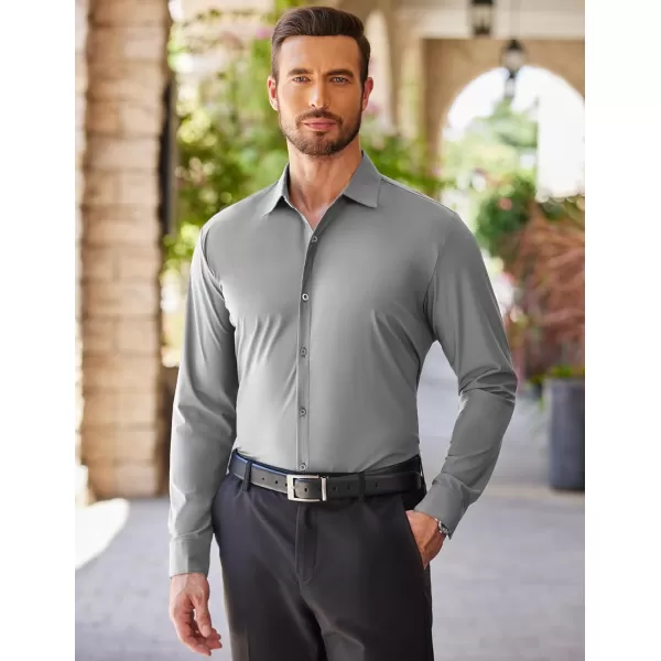 COOFANDY Men's Stretch Dress Shirts Long Sleeve Wrinkle Free Shirt Business Button Down Shirt