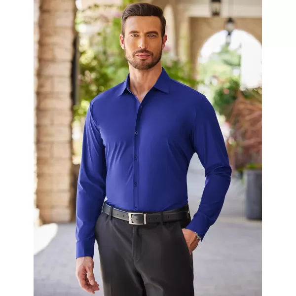 COOFANDY Men's Stretch Dress Shirts Long Sleeve Wrinkle Free Shirt Business Button Down Shirt