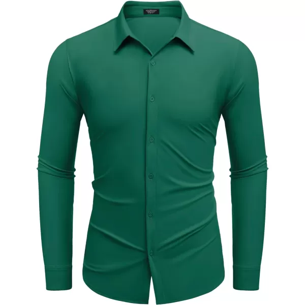 COOFANDY Men's Stretch Dress Shirts Long Sleeve Wrinkle Free Shirt Business Button Down Shirt