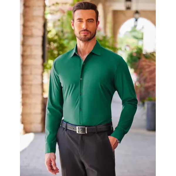 COOFANDY Men's Stretch Dress Shirts Long Sleeve Wrinkle Free Shirt Business Button Down Shirt