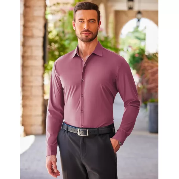 COOFANDY Men's Stretch Dress Shirts Long Sleeve Wrinkle Free Shirt Business Button Down Shirt