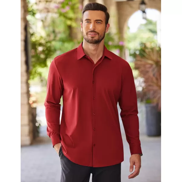 COOFANDY Men's Stretch Dress Shirts Long Sleeve Wrinkle Free Shirt Business Button Down Shirt