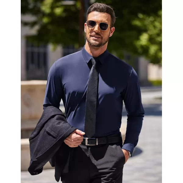 COOFANDY Men's Stretch Dress Shirts Long Sleeve Wrinkle Free Shirt Business Button Down Shirt