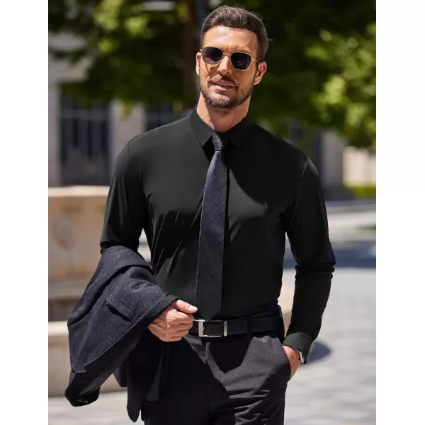 COOFANDY Men's Stretch Dress Shirts Long Sleeve Wrinkle Free Shirt Business Button Down Shirt