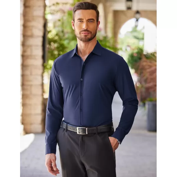 COOFANDY Men's Stretch Dress Shirts Long Sleeve Wrinkle Free Shirt Business Button Down Shirt