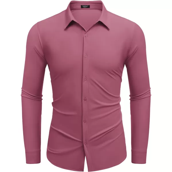 COOFANDY Men's Stretch Dress Shirts Long Sleeve Wrinkle Free Shirt Business Button Down Shirt