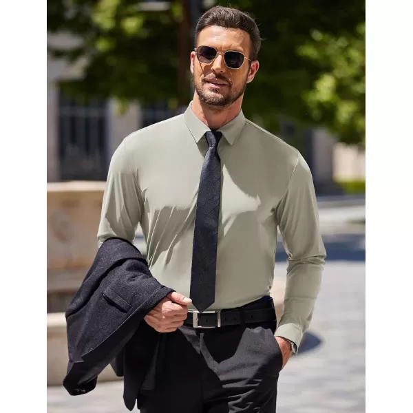 COOFANDY Men's Stretch Dress Shirts Long Sleeve Wrinkle Free Shirt Business Button Down Shirt