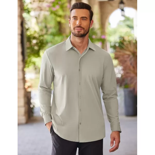 COOFANDY Men's Stretch Dress Shirts Long Sleeve Wrinkle Free Shirt Business Button Down Shirt