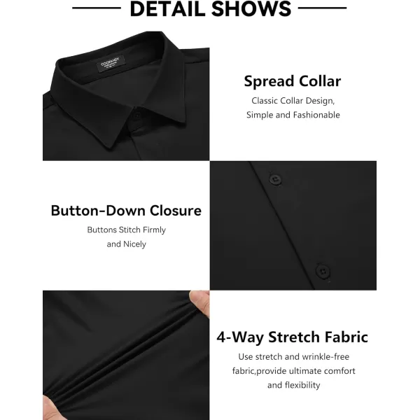 COOFANDY Men's Stretch Dress Shirts Long Sleeve Wrinkle Free Shirt Business Button Down Shirt