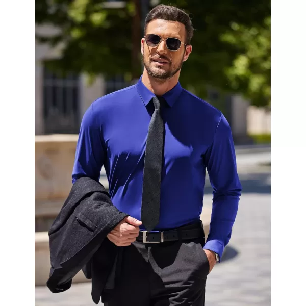 COOFANDY Men's Stretch Dress Shirts Long Sleeve Wrinkle Free Shirt Business Button Down Shirt