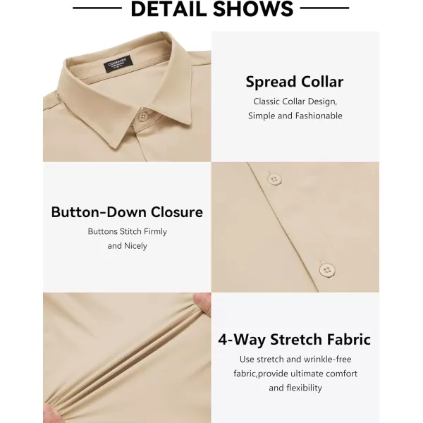 COOFANDY Men's Stretch Dress Shirts Long Sleeve Wrinkle Free Shirt Business Button Down Shirt
