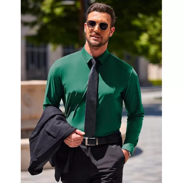 COOFANDY Men's Stretch Dress Shirts Long Sleeve Wrinkle Free Shirt Business Button Down Shirt