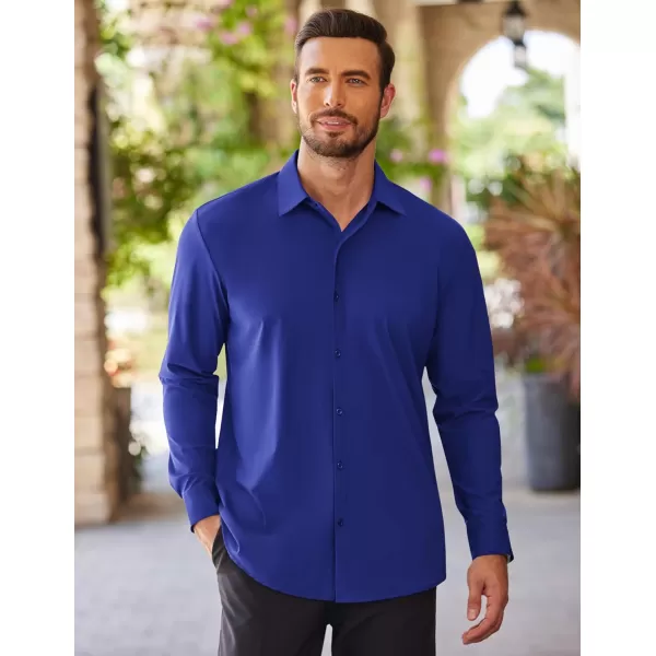 COOFANDY Men's Stretch Dress Shirts Long Sleeve Wrinkle Free Shirt Business Button Down Shirt