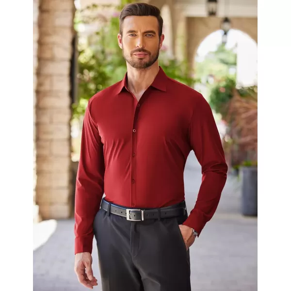 COOFANDY Men's Stretch Dress Shirts Long Sleeve Wrinkle Free Shirt Business Button Down Shirt