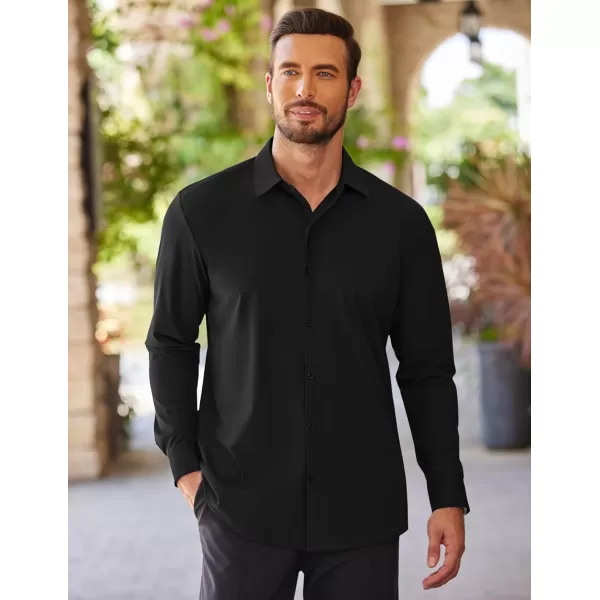 COOFANDY Men's Stretch Dress Shirts Long Sleeve Wrinkle Free Shirt Business Button Down Shirt