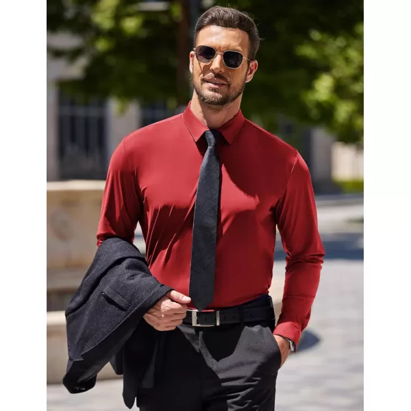 COOFANDY Men's Stretch Dress Shirts Long Sleeve Wrinkle Free Shirt Business Button Down Shirt