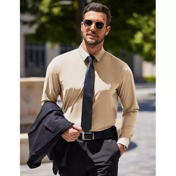 COOFANDY Men's Stretch Dress Shirts Long Sleeve Wrinkle Free Shirt Business Button Down Shirt