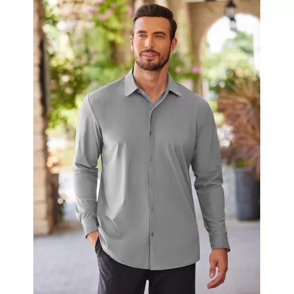 COOFANDY Men's Stretch Dress Shirts Long Sleeve Wrinkle Free Shirt Business Button Down Shirt