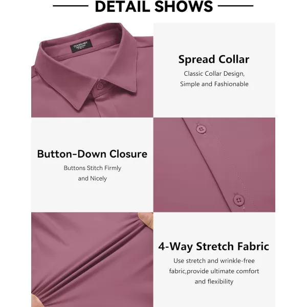 COOFANDY Men's Stretch Dress Shirts Long Sleeve Wrinkle Free Shirt Business Button Down Shirt