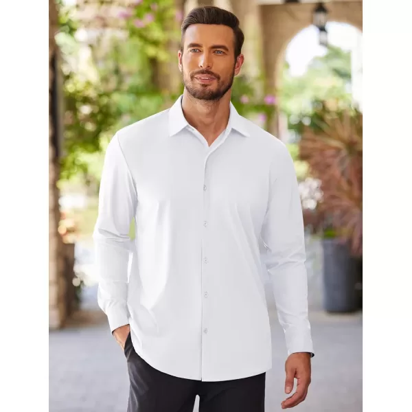 COOFANDY Men's Stretch Dress Shirts Long Sleeve Wrinkle Free Shirt Business Button Down Shirt