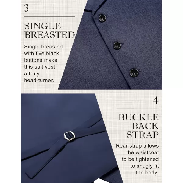COOFANDY Men's Suit Vests Slim Fit Waistcoat Notch Lapel Casual Formal Vest