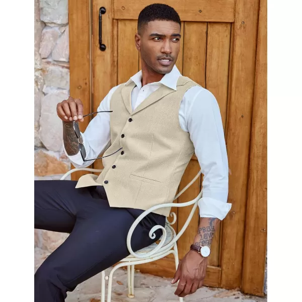 COOFANDY Men's Suit Vests Slim Fit Waistcoat Notch Lapel Casual Formal Vest