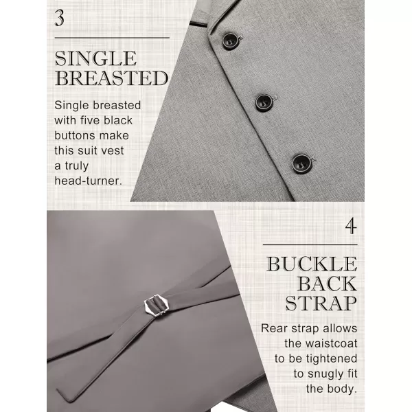 COOFANDY Men's Suit Vests Slim Fit Waistcoat Notch Lapel Casual Formal Vest