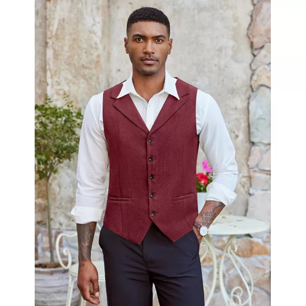 COOFANDY Men's Suit Vests Slim Fit Waistcoat Notch Lapel Casual Formal Vest