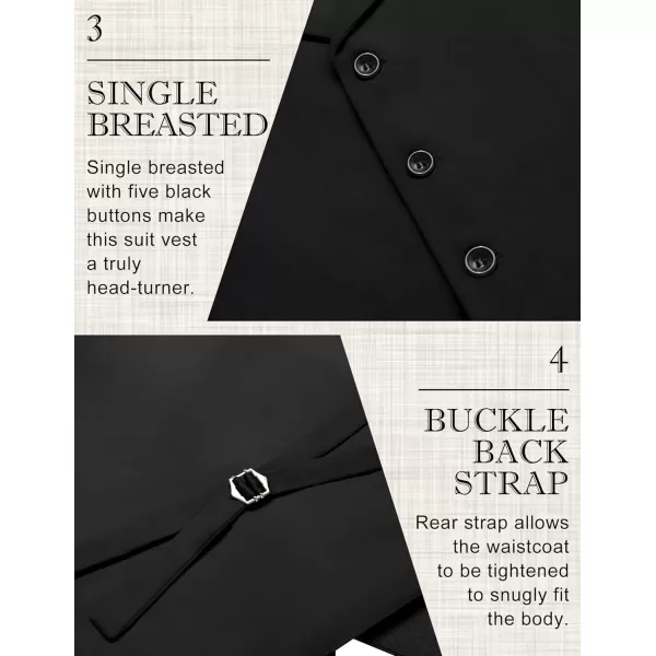 COOFANDY Men's Suit Vests Slim Fit Waistcoat Notch Lapel Casual Formal Vest