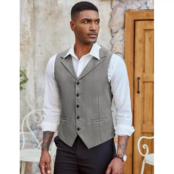 COOFANDY Men's Suit Vests Slim Fit Waistcoat Notch Lapel Casual Formal Vest