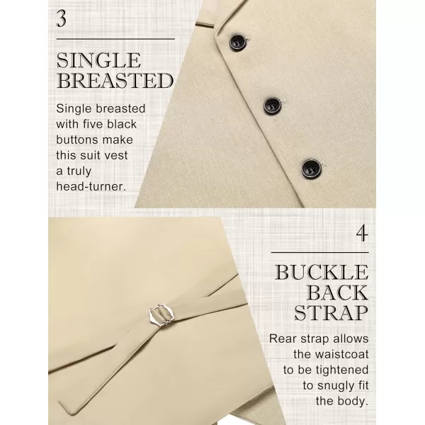 COOFANDY Men's Suit Vests Slim Fit Waistcoat Notch Lapel Casual Formal Vest