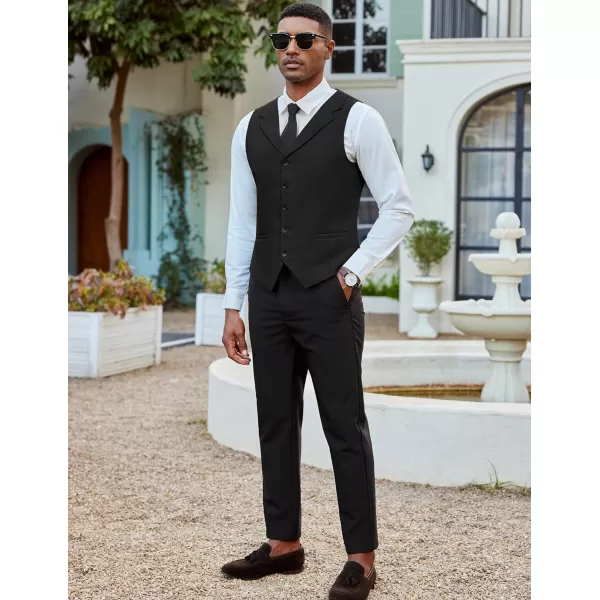 COOFANDY Men's Suit Vests Slim Fit Waistcoat Notch Lapel Casual Formal Vest