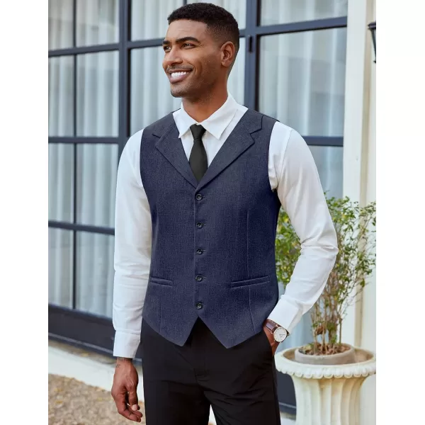 COOFANDY Men's Suit Vests Slim Fit Waistcoat Notch Lapel Casual Formal Vest