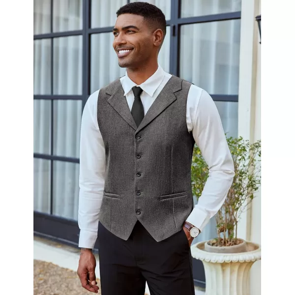 COOFANDY Men's Suit Vests Slim Fit Waistcoat Notch Lapel Casual Formal Vest