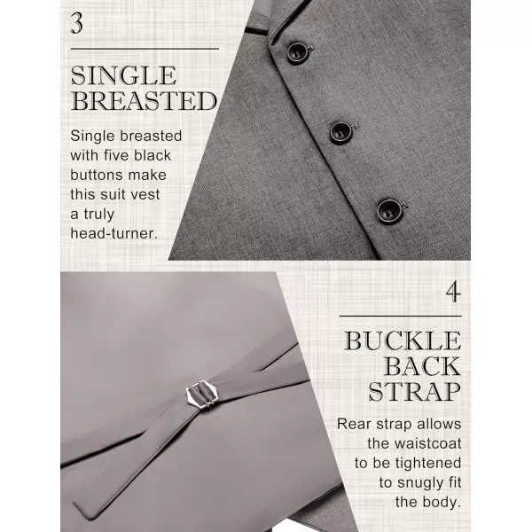 COOFANDY Men's Suit Vests Slim Fit Waistcoat Notch Lapel Casual Formal Vest