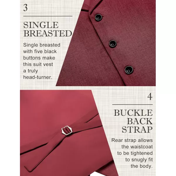 COOFANDY Men's Suit Vests Slim Fit Waistcoat Notch Lapel Casual Formal Vest