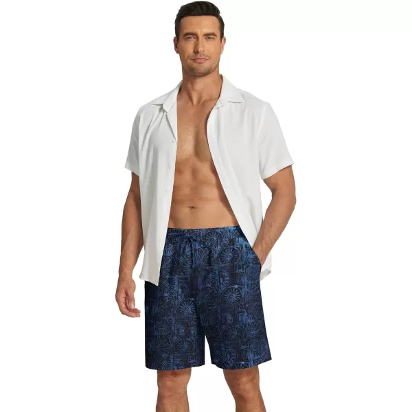 COOFANDY Men's Summer Beach Hawaii Shorts Lightweight Elastic Waist Drawstring Casual Shorts